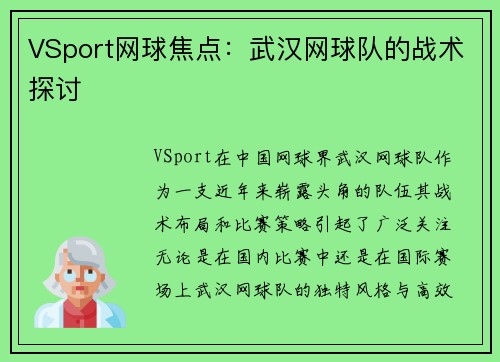 VSport网球焦点：武汉网球队的战术探讨